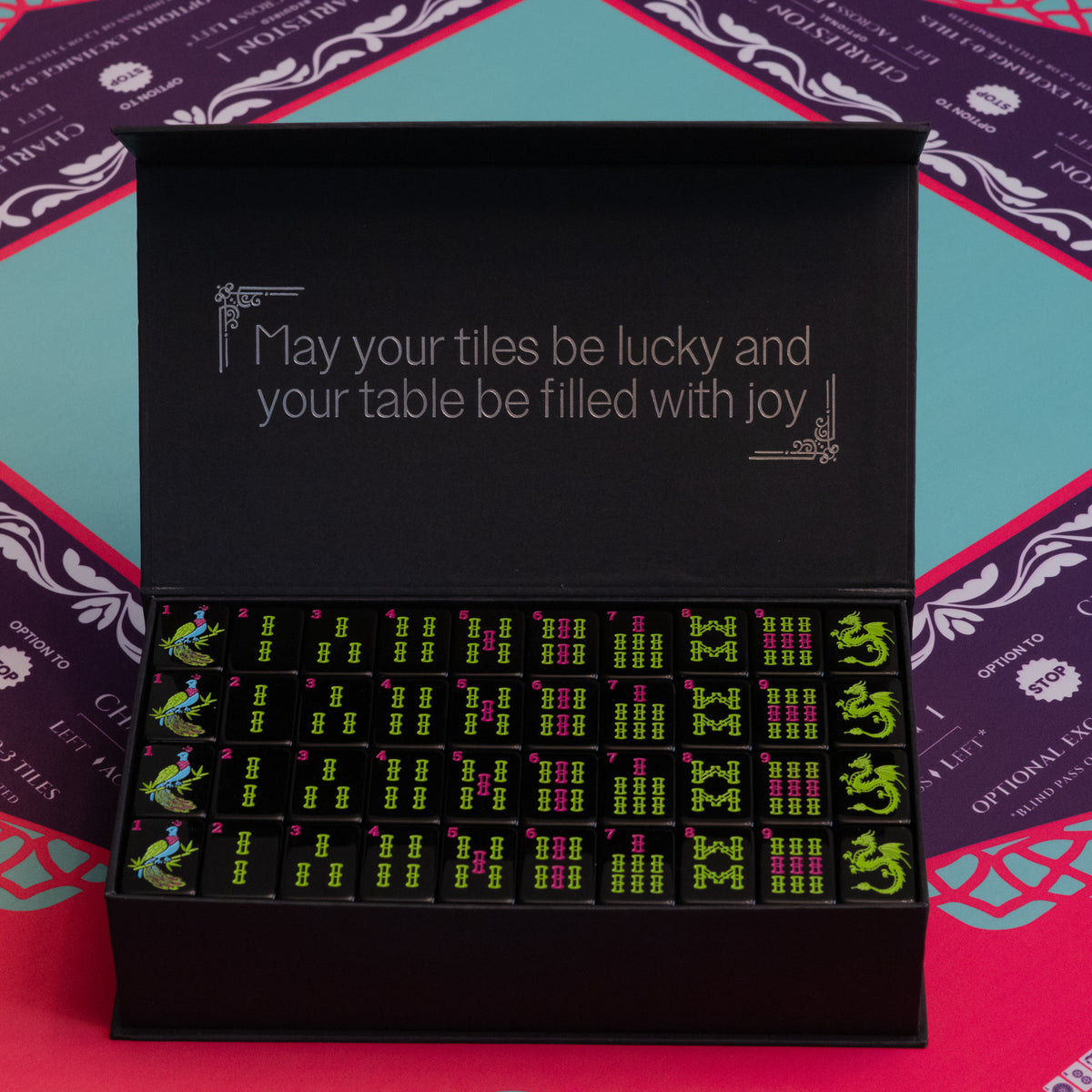 Neon Daze Mahjong Tiles