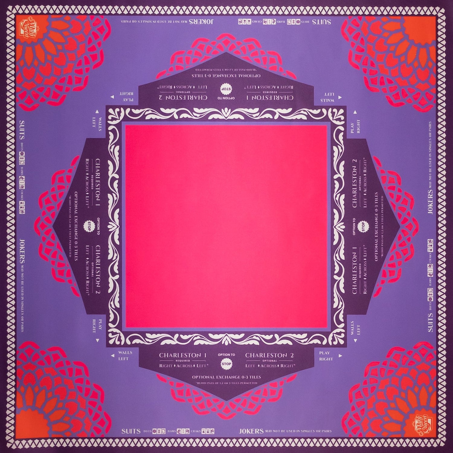One of Mahj Queen's exclusive Mahjong mat designs.