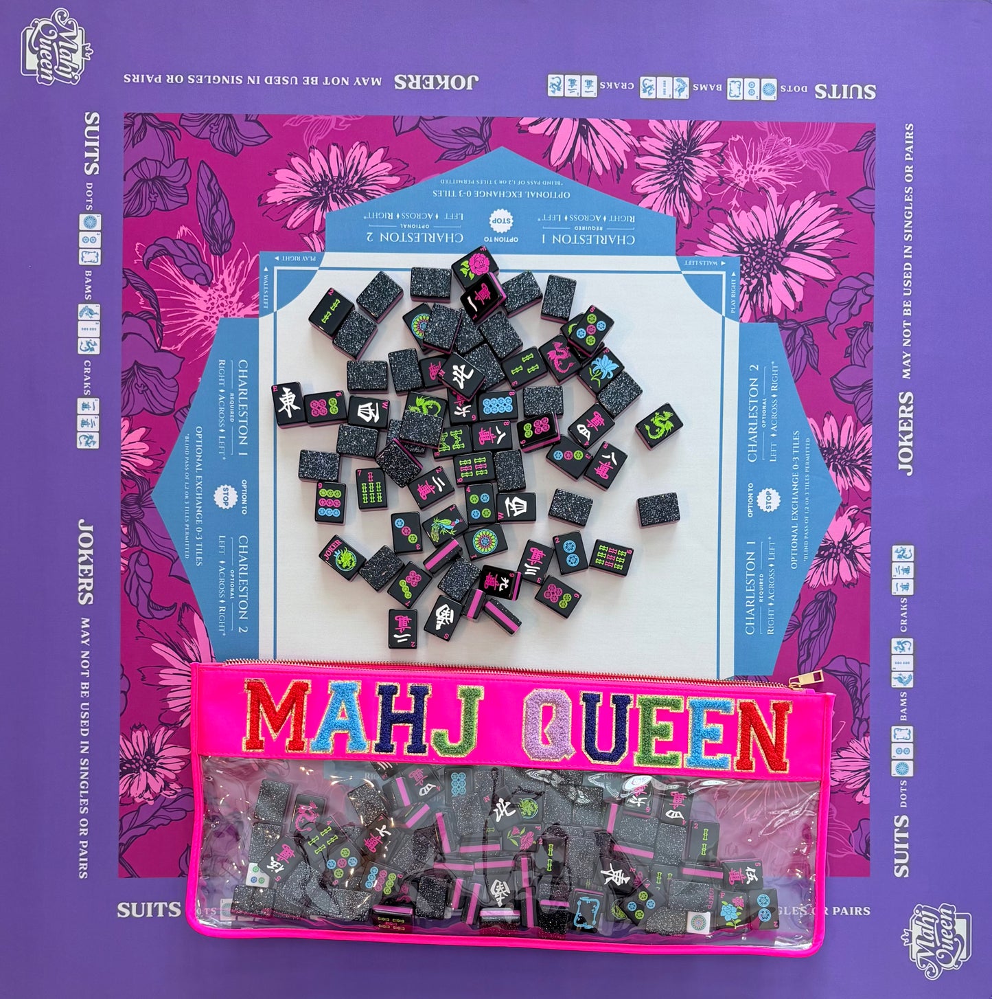 Neon Daze Mahjong Tiles