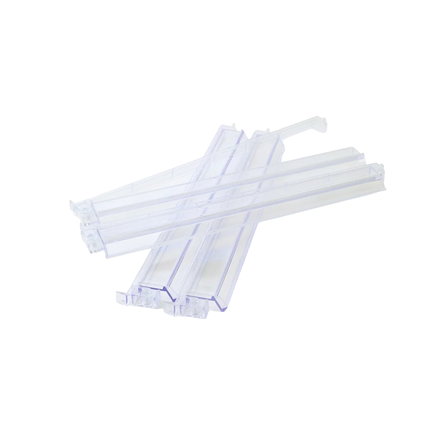 An image of 4 clear acrylic mahjong tile and pusher racks.