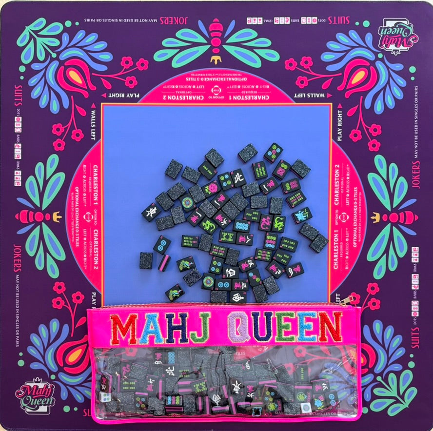 Queen Bee:  Electric Berry Mahjong Mat
