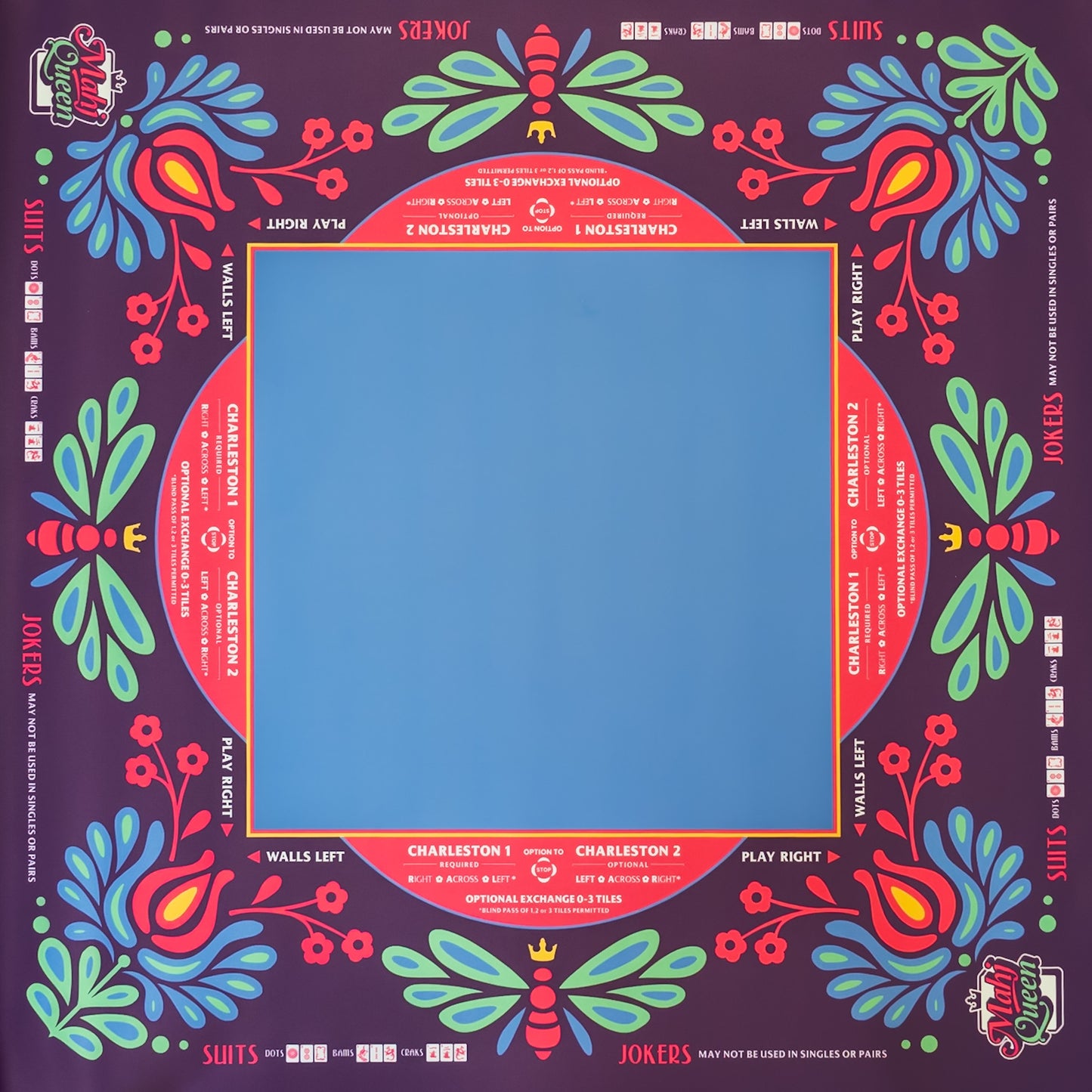 Queen Bee:  Electric Berry Mahjong Mat